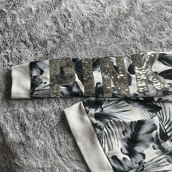 PINK zip up jacked with detailed sleeves made from sequins and PINK emblem! - Picture 3 of 5